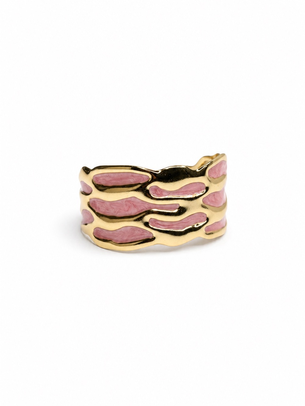 Muse Pink Cuff ✨ Gold-Tone Pink Enamel Wide Cuff Bracelet